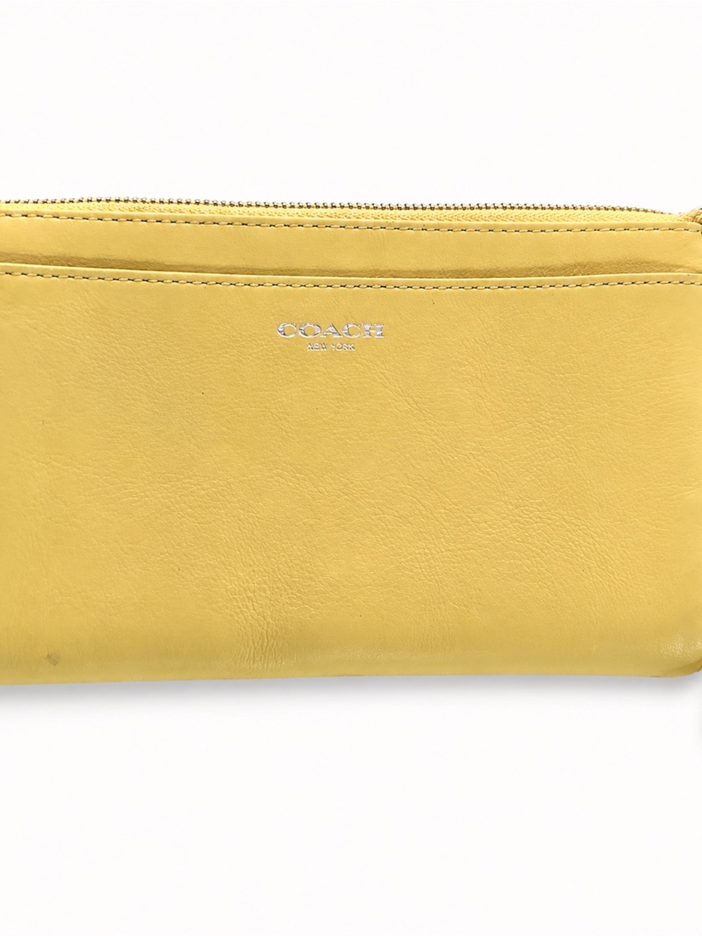 Yellow Leather Zip-Around Wristlet Wallet – Authenticity Unverified